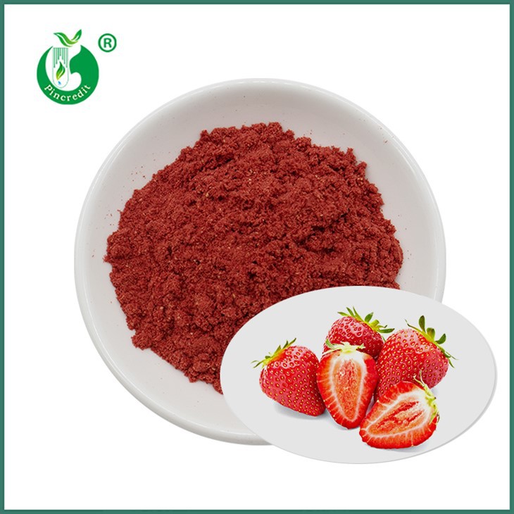 Polvo de fresa liofilizado seco